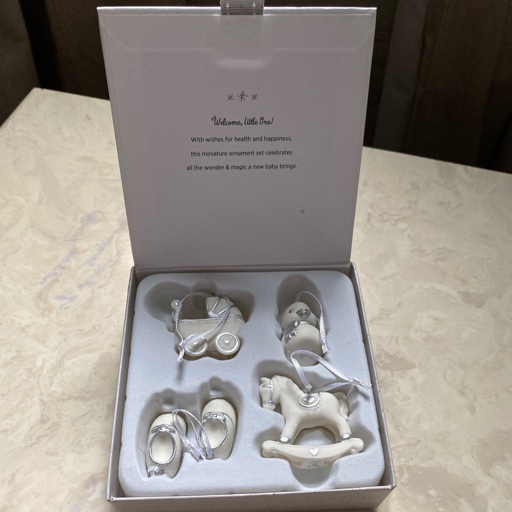 Hallmark Keepsake "Welcome Baby" Ornament Set New! 4 porcelain ornaments NWT
